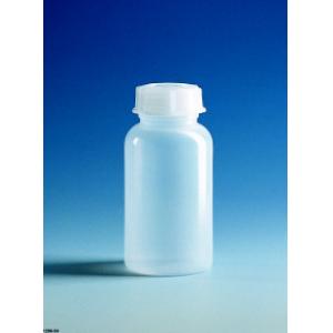 Flacon polyéthylène. 500 ml, col large, avec bouchon fileté