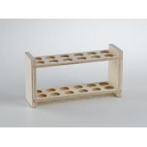 Test tube rack, wooden, 10 tubes