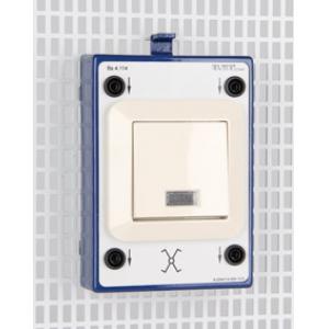 BS 4.114 Interrupteur intermédiaire, symbole lumineux,  Charge: 250 V AC, 10 A max.